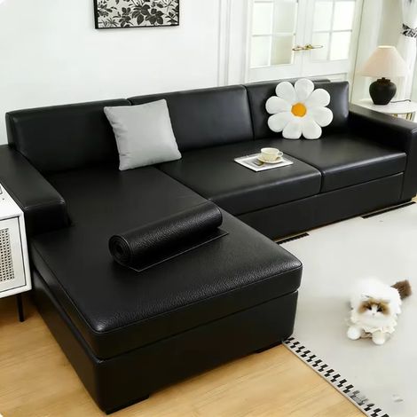 Ensemble de literie quatre pièces - (Marron foncé, 35x200cm) Cuir artificiel PU auto-adhésif, imperméable, résistant à l'usure, doux et lisse, convient à la réparation DIY. (1/5)