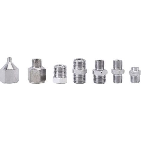 BelleRise - 7pcs adaptateurs aérographe – raccords rapides inox 1/8" 1/4" – sans perte pression – pour artistes maquilleurs (1/5)