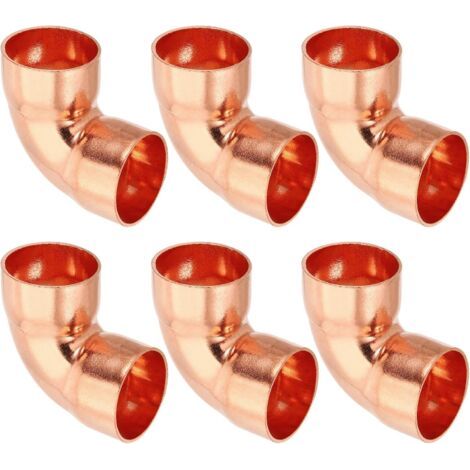 6pcs Raccord Coudé en Cuivre pour Tuyaux Gaz, 12.7mm Tuyau d'Arrosage Durite Essence, Raccords Tuyauterie à Pression HVAC Climatisation Plomberie, Épaisseur 1mm - 1\ (1/5)