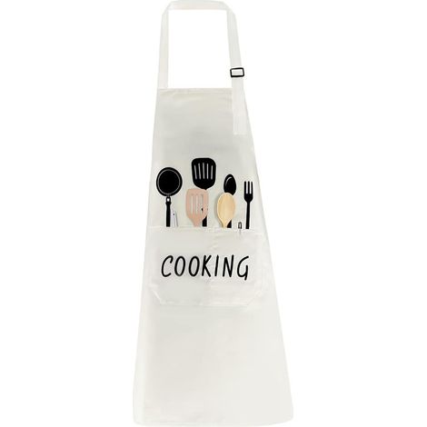 Grembiule da cucina, grembiule da chef regolabile e impermeabile con 2 ampie tasche per uomo e donna, ideale per cucinare, giardinaggio, ristorante, barbecue, bar.