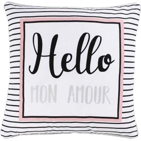 Housse de Coussin "Hello" 40x40cm Noir