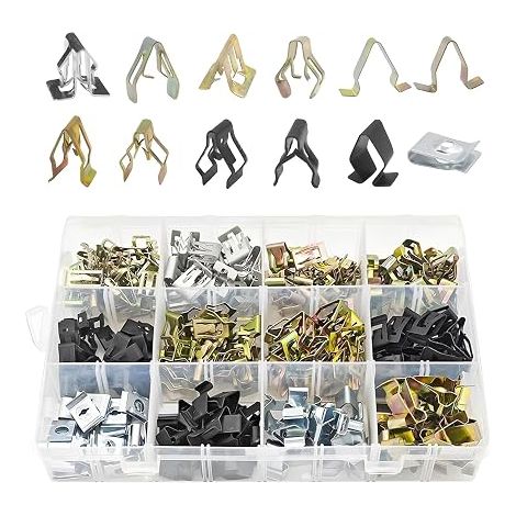Flaconi Clips de Fixation Voiture,Clips Fixation Voiture,Clips à Ressort pour Voiture,Clips De Fixation En Métal Pour Voiture,Clips de Garniture Automobile,Convient pour Pare-chocs,Capots (1/5)