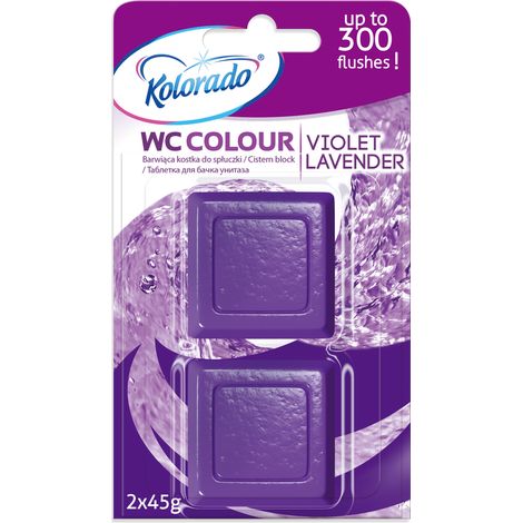 Colorant pour toilettes Kolorado à la lavande, cube de 45 g (1/2)