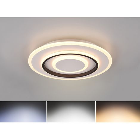 Moderne LED Deckenleuchte JORA flach & hell mit Fernbedienung dimmbar Ø 41cm (1/5)