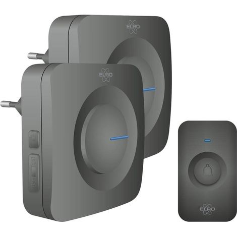 ELRO DB3000 Set campanello senza fili - 2x Plug-in/Ricevitore Plug-in - Senza batteria - Nero (1/5)