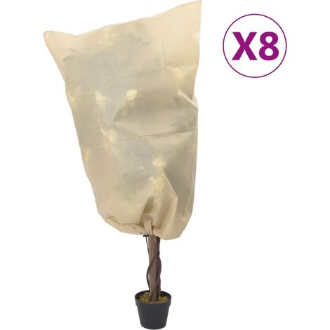 Wintervlies mit Kordelzug 8 Stk. 70 g/m² 0,8x0,8 m
