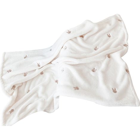 Couverture brodée à motifs de dessins animés, couverture pour bébé, couverture brodée, couverture brodée pour bébés et jeunes enfants pour les sorties, couverture d'automne et d'hiver pour la sieste (1/5)