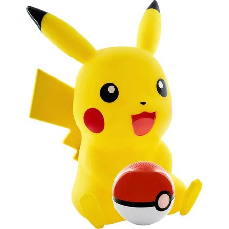 TEKNOFUN - Licencia Oficial Pokemon - Figura Luminosa Pikachu Poké Ball - Altavoz inalámbrico - LED - 2 Modos de iluminación - USB/microUSB (Cable suministrado) - AUX Jack 3,5 mm - 811382