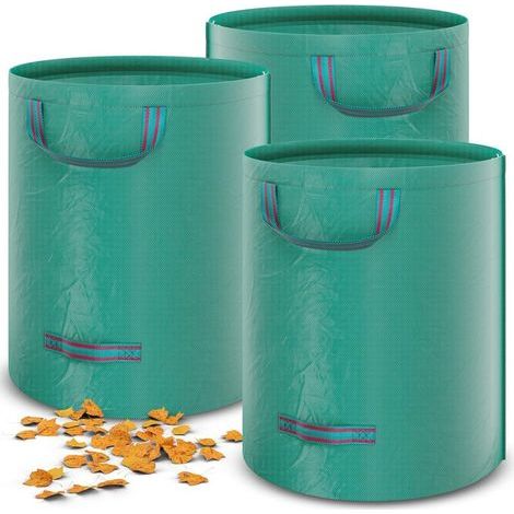 3er-Set Gartenabfallsäcke – 272 l – Gartensäcke – Gras- und Laubsäcke – Selbsttragend – Stabil – Wasserdicht – UV-beständig – Robustes Polypropylen-Gewebe (PP) – 150 g/m² – 390 g (1/5)