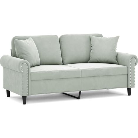 Maison Exclusive - Divano a 2 Posti con Cuscini Grigio Chiaro 140 cm in Velluto