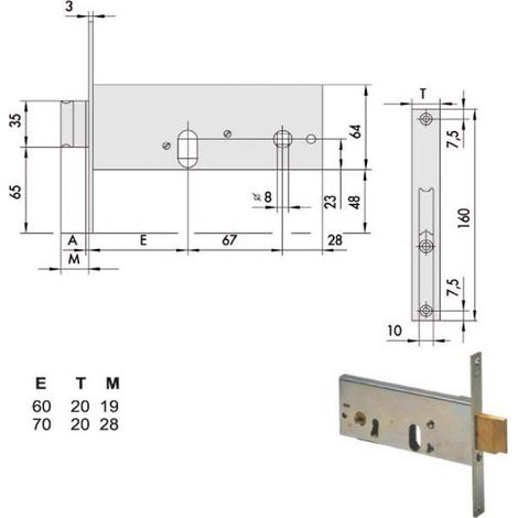 Serrure d'insertion pour bandes All 44156-60-0 Cisa