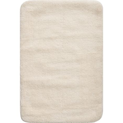 Alfombra de baño suave con base antideslizante de microfibra 60 x 90 cm rectangular accesorios de baño blanco crema Urlana