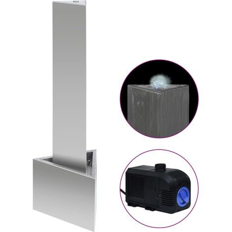 Maison Exclusive - Fontana da Giardino Argento 37,7x32,6x110 cm in Acciaio Inox (1/5)