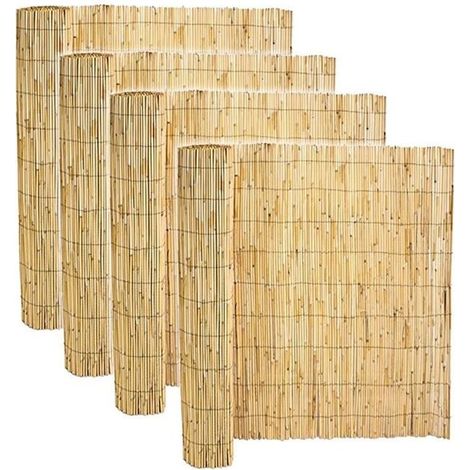 Lot de 4 canisse en bambou, clôture de jardin, couverture de protection - Longueur 500 x Profondeur 150 cm -JUANIO- (1/4)