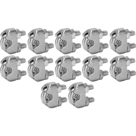 12 pièces attaches U en acier inoxydable M3 1/8 pouce pour câble, colliers de serrage selle (1/5)