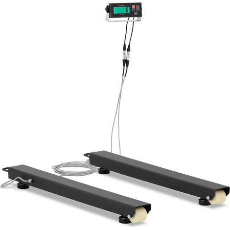 Barres de pesée 5 000 kg / 1 kg 100 x 10 cm avec écran LCD externe acier au carbone fonte d'aluminium noir (1/5)