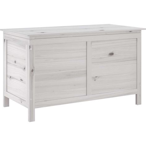 Boîte de rangement de jardin blanc bois massif de sapin