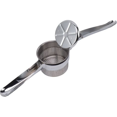 Presse-purée manuelle en acier inoxydable, multifonctionnelle, pour fruits et légumes. (1/5)