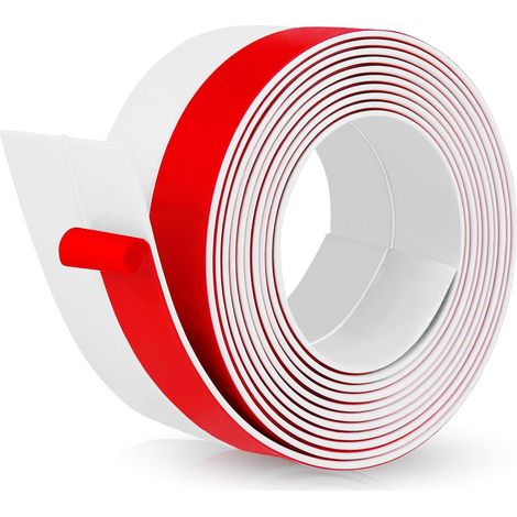 Bande d'angle et protection murale 3M - PVC souple (adhésif puissant) - Finition des bords pour murs, portes, fenêtres et plinthes - Imperméable, antichoc (blanc mat, 2 cm) (1/5)