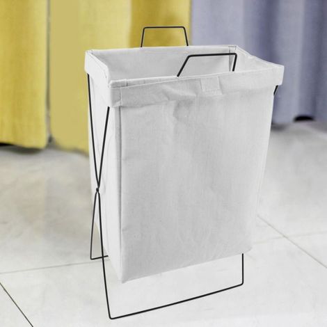 panier à linge sale Panier à linge avec cadre en métal X panier à linge pliable debout grand meuble corbeille Petit (1/5)