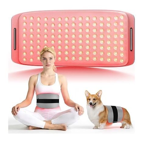 Red Infrared Light Belt Belly Body 660nm & 850nm Rechargeable Remote Control Portable Patch 43 x 20 cm for Muscle Pain and Recovery (1/5)