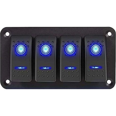 Panneau d'interrupteur à bascule, panneau de modification de yacht, 12 V-24 V DC, panneau en aluminium pour voiture, camping-car (4 bits) (1/4)