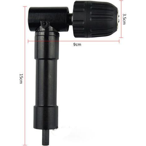 Mandrin autobloquant à angle droit de 90°, coude de perçage à dégagement rapide, embout de tournevis, adaptateur à angle droit, adaptateur de foret (1/4)