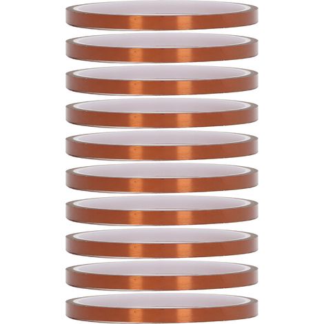 Ruban polyimide haute température 10 pièces, couleur marron foncé, adhésif isolant pour transformateurs, largeur 5mm. (1/5)