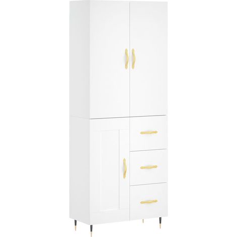 Maison Exclusive - Buffet haut Blanc 69,5x34x180 cm Bois d'ingénierie (1/5)