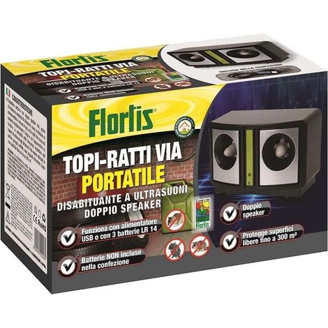 Flortis Dissuasore Ultrasuoni Portatile - Deterrente Topi e Ratti (1/5)