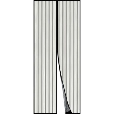 BUNTHAUS Magnetisches Moskitonetz für Türen, Netzvorhang, magnetischer Verschluss von oben bis unten mit automatischer Schließung, hält frische Luft im Inneren (90 x 210 cm, Schwarz)