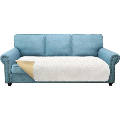 3-seater non-slip sofa cover, thick sofa cover, pet-proof sofa cover, universal for all seasons (3-seater, cream white) (1/5)