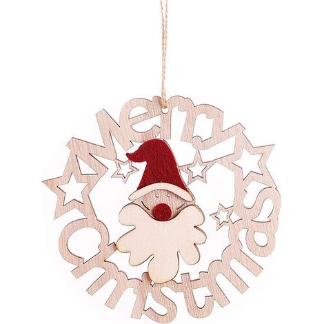 Nouvelle décoration de Noël pendentif en bois lettre creuse de Noël suspendus suspendus fournitures de décoration de la maison de Noël