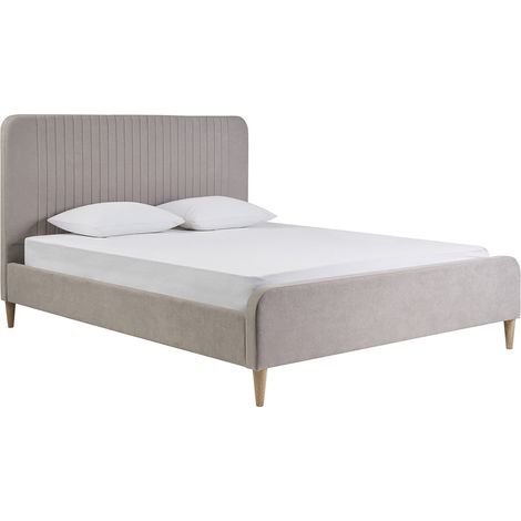 Letto matrimoniale 160x200 in tessuto tortora LINDSAY