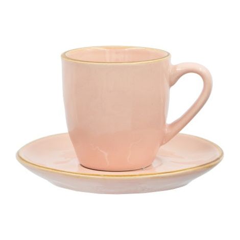 ROSE & TULIPANI Concerto Rosa Cipria Tazza Caffè con Piattino