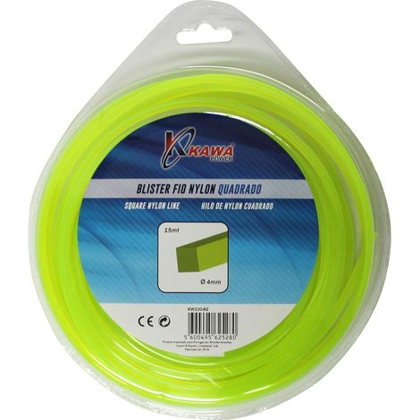Kawapower Hilo de nylon cuadrado 4 mm 15 m (1/2)
