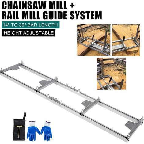 Aserradero portátil para motosierras de 14 a 36 pulgadas de longitud - Accesorios en pulgadas - Sistema de tablones, fresado y barras. (1/5)