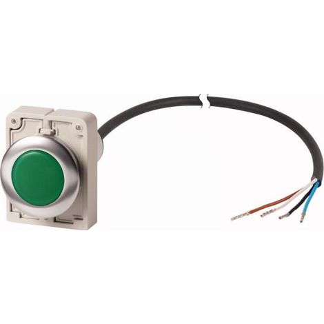 Voyant lumineux RMQ Compact Flat vert 24 V AC/DC cable (noire) extrémité ouverte 4-pole 1 m EATON C30C-FL-G-24-P62