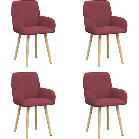 Sedie da pranzo 4 pz Tessuto Rosso Vino 56,5 x 50 x 87,5 cm vidaXL (1/5)