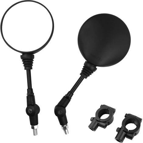 1 Paire de Rétroviseur Moto Universel,Rétroviseur Moto en Alliage d'Aluminium,Retroviseur Moto Pliable pour Scooter Moto Cross Bicyclete, Noir
