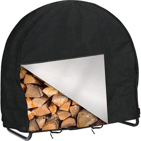 Housse de Cercle à Bois de Chauffage & Housse de Support à Bois de Chauffage : Housse Extérieure 210D Imperméable et Antivent pour Rangement de Bois de Chauffage Extérieur (Forme Ronde 122 61 124 cm (1/5)