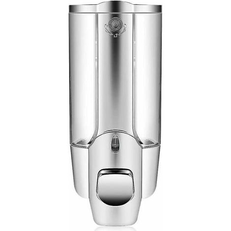 Distributeur de savon 350 ml pour cuisine et salle de bain, fixation murale, une seule tête, manuel, pour shampoing et mains (1/4)