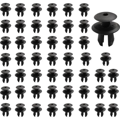 50pcs Clips de Garniture Panneau clips de fixation voiture rivet plastique de Garniture Remplacement Applicable à 701867299 Compatible avec T4 T5 Pinces de Garniture de Voiture (noir) (1/5)