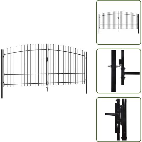 Cancello per giardino - vidaXL Cancello Doppio con Punte a Lancia 400x225 cm - Cancello per terrazza