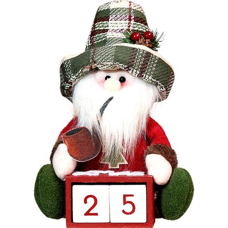 Weihnachtspuppe, karierte Retro-Figur, die einen alten sitzenden Schneemann darstellt, Weihnachtsdekoration, Schaufenster (A) (1/2)