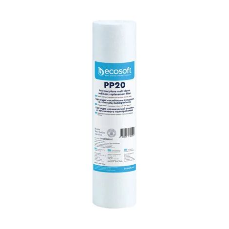 BWT – Filtre sédimentaire Ecosoft 20 microns – Cartouche filtrante en polypropylène – Protection des appareils électroménagers – Débit jusqu'à 8 L/min