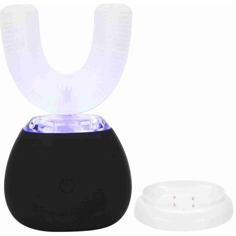 Brosse à dents électrique ultrasonique intelligente en forme de U pour enfant et adulte (noire) (1/5)
