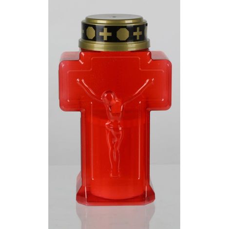 24x LED Grablichter Rot Glas Kerzen Leuchte Friedhof Schmuck Laterne Dekoration (1/5)