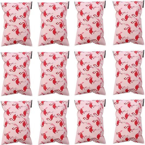 50 pochettes d'expédition personnalisées Flamingo pour boutiques (rose)-30x7x0.1cm-Pink (1/2)