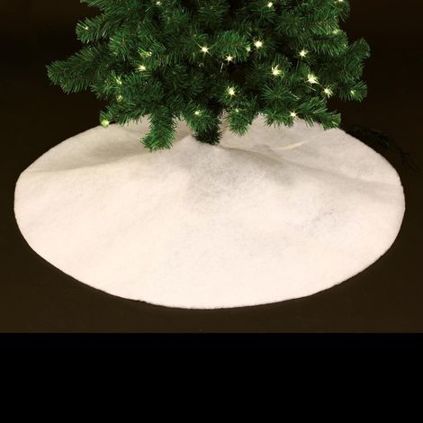 Fééric Lights And Christmas – Tapis de Noël pour pied de sapin blanc neige D 100 cm – Polyester – Décoration festive pour intérieur – Accessoire de fête